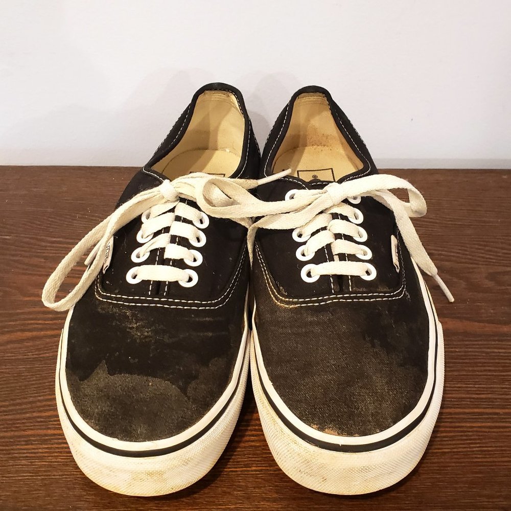 Vans Skateboard Shoes Off the Wall TC9R Black Canvas Lace Up Womens 8.5 Mens 7